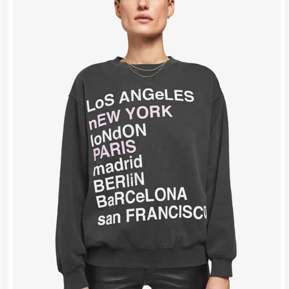 Anine Bing City Love Crewneck Sweatshirt Size M